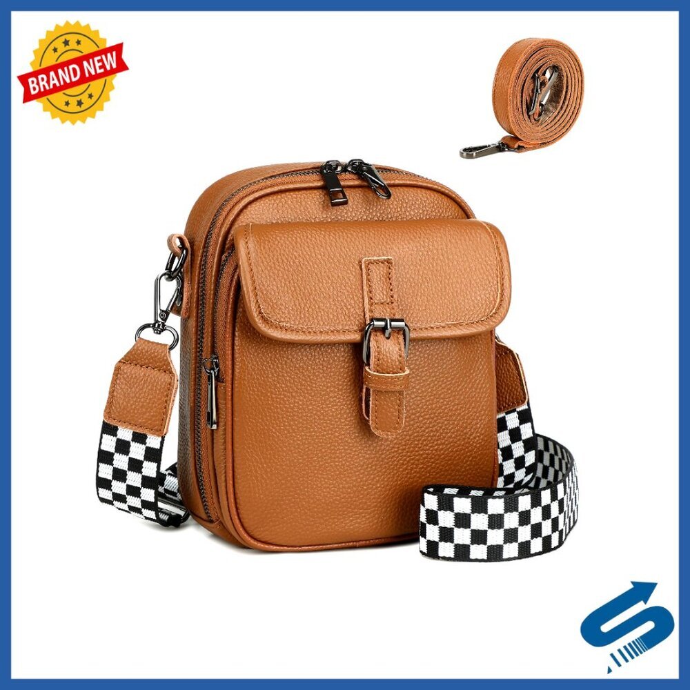 Genuine Leather Crossbody Bag RFID Blocking Anti Theft Phone Purse